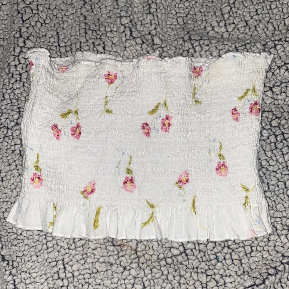 Floral print tube top